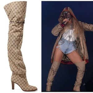 Gucci Beyoncé GG Over The Knee OTK Thigh High Boots